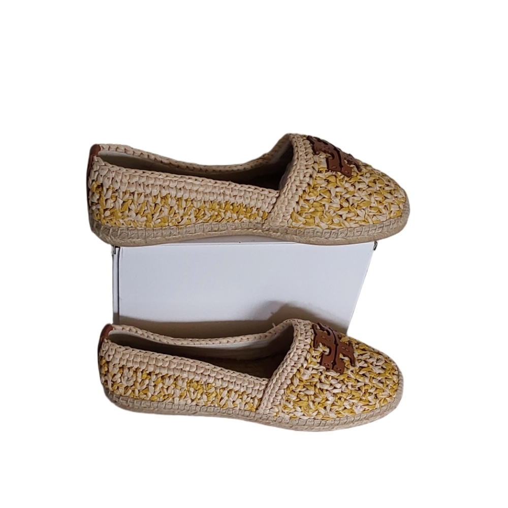 Tory Burch Everly Women's Multi Raffia  Espadrille‎ Crochet Flats